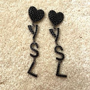 Yves Saint Laurent Clip On Heart Earrings